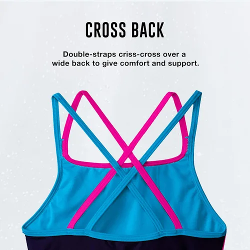 Miniatura 3 de Speedo Traje de baño de una pieza para niña, espalda cruzada, tirantes múltiples