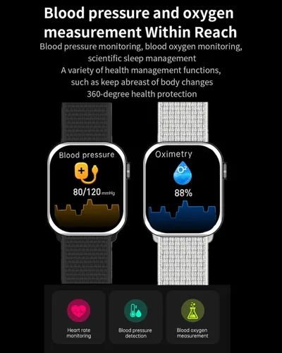 Miniatura 4 de Reloj inteligente para hombres y mujeres para teléfonos Android iOS compatible con iPhone, pantalla táctil completa rastreador de fitness con Negro