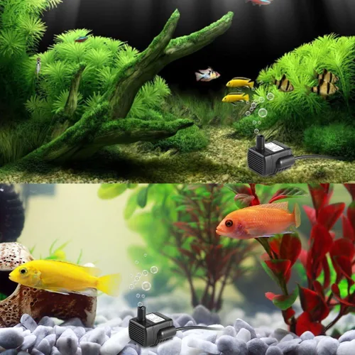 Bomba sumergible USB, DC 5V pequeña bomba sin escobillas, mini bomba sumergible silenciosa USB fuente acuario fuente de peces circulación de agua