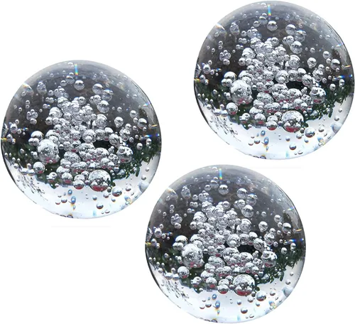 Miniatura 5 de CHENGXINWENHUA Juego de 3 orbes para cuencos y jarrones, bola de esfera de cristal de 3 pulgadas de diámetro, esfera de cámara y orbe de fotografía