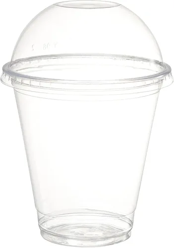 Miniatura 2 de GUSTO [12 oz - 50 unidades de vasos de plástico transparentes con tapas de cúpula (sin agujero), tazas de frutas con tapas para fiestas - Perfectas