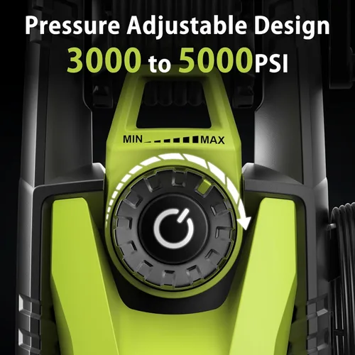 Miniatura 2 de YERYORK Lavadora a presión, PSI ajustable 2.5 Max GPM, lavadora eléctrica con carrete de manguera de 33 pies, varita de acero, cañón de espuma