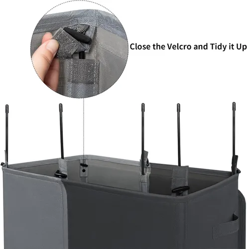 Miniatura 7 de WOWLIVE Cesta Doble de Lavandería con Tapa y Bolsas de Lavandería Extraíbles, Cesta Grande de Lavandería de 154L, Cesta Plegable para Ropa Sucia
