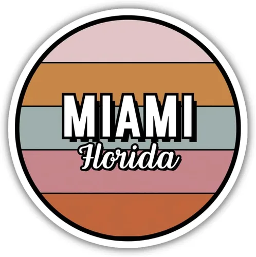 Miniatura 8 de Miami Florida Travel Sticker, 2.5" Multiple Colors, Laptop Water Bottle Planner Journal, Collectible Places I've Been, Luggage Decal (Earth)