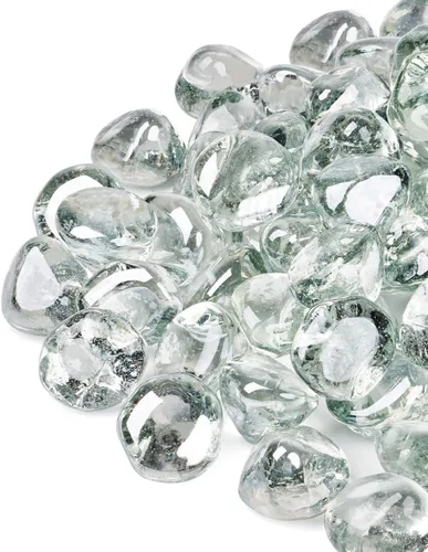 GASPRO - Diamantes de cristal de fuego de 10 libras - Cristal de fuego transparente de 1 pulgada para fogatas de propano, rocas de cristal