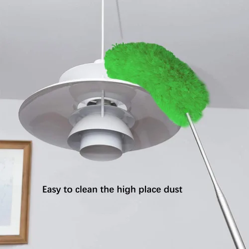 Miniatura 4 de DELUX Plumero de Plumas de Microfibra Extensible con Poste Extra Largo de 100 Pulgadas, Cabeza Flexible y Plumeros de Mango Largo para Limpiar Verde