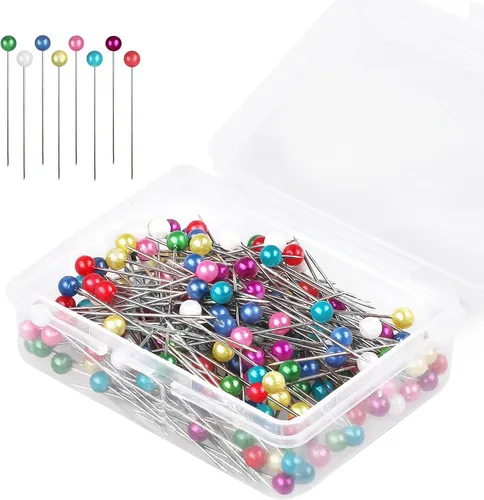 600 PCS Alfileres Rectos de 1.6 pulgadas, Alfileres de Costura con Cabeza de Bola Perlada, Multicolor para Tela DIY, Decoración de Joyas,
