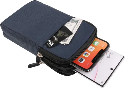 Miniatura 3 de Funda de nailon para teléfono celular para hombre, con clip para cinturón, bolsa de cintura compatible con iPhone 17 Pro Max Galaxy S26 Ultra S26+