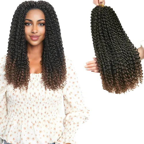 Miniatura 8 de Paquete de 7 paquetes de cabello Passion Twist de 18 pulgadas, cabello ondulado de ganchillo previamente enrollado, trenzas bohemias para mujeres