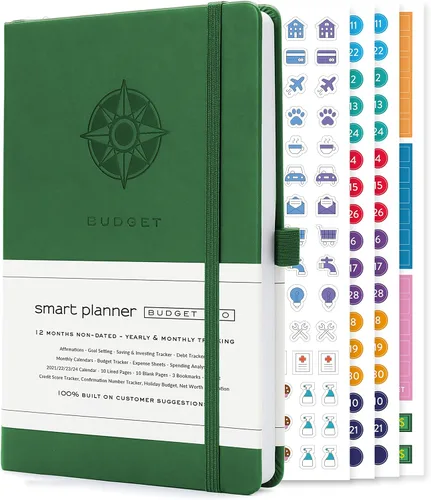 Miniatura 17 de Agenda de presupuesto Smart Planner – Agenda financiera tamaño A5 – Planificador de presupuesto sin fecha 2024-2025 y organizador mensual