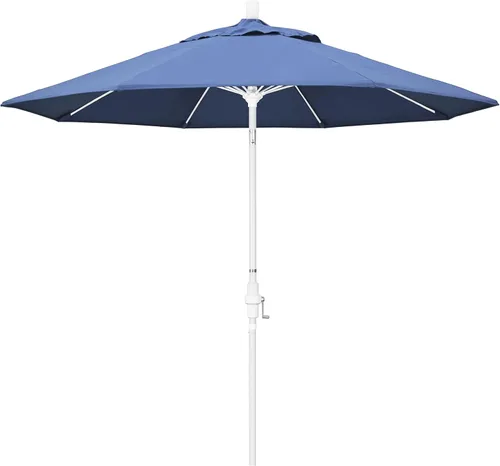 Miniatura 26 de California Umbrella paraguas de tela Olefin de 9 pies de fibra de vidrio de elevación basculante mercado de aluminio, paraguas con poste de bronce