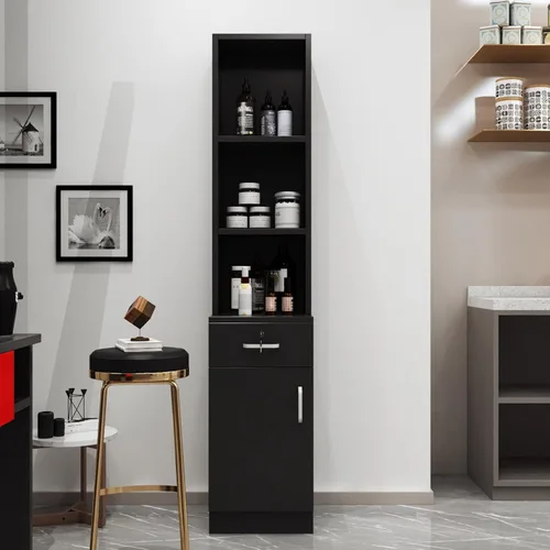 Miniatura 7 de Paddie Estaciones de peluquería de montaje en pared para estilista, juego de equipos de peluquería para estilista, muebles de spa de belleza