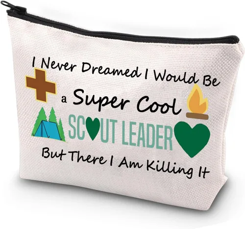 JYTAPP Novedosa bolsa de maquillaje para líderes, regalo con texto en inglés "I Never Dreamed I'd Grow Up To Be a Cosmetic Pouch, Beige, Moda