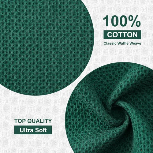 Miniatura 120 de Kitinjoy - Paños de cocina de 100 % algodón, tela de tejido gofrado, paño de limpieza ultrasuave, absorbente y de secado rápido. Beige