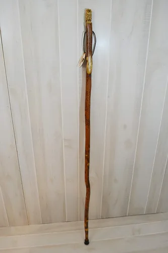 Miniatura 6 de Bastón de madera oscura con talla de búho, tallado a mano, hasta 60 pulgadas