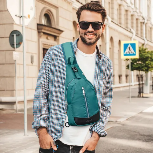 Miniatura 7 de G4Free Bolso bandolera con bloqueo RFID, mochila pequeña para el pecho, con puerto USB para hombres y mujeres
