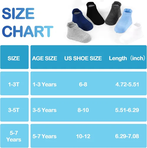 Miniatura 8 de SkiBeaut 12 pares de calcetines antideslizantes para niños y niñas con agarres, calcetines antideslizantes para niños pequeños de 1 a 7 años