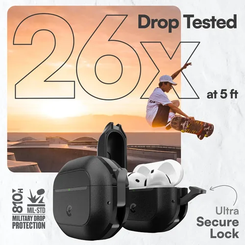 Miniatura 4 de Keybudz Funda para AirPods 4 con candado, funda totalmente impermeable para AirPods de 4ª generación, llavero, protección resistente y resistente