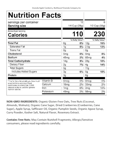Miniatura 2 de NutHouse! Granola Company - Granola premium de manzana y arándano Certificada sin gluten, sin OMG, Kosher Vegana, sin soja Bolsa de 12 onzas