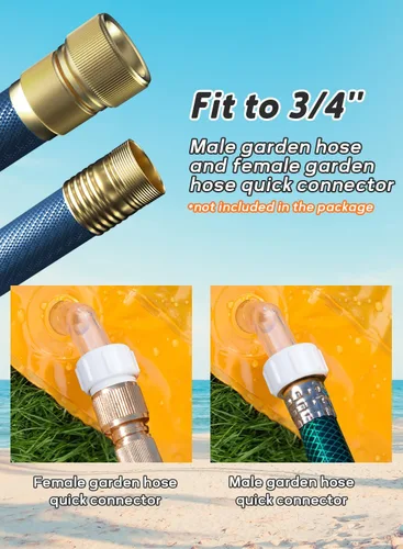 Miniatura 6 de Spring Water Tobogán acuático para patio trasero de niños, 17 pies x 3 carriles de carreras, toboganes de agua deslizantes con aspersor para edades