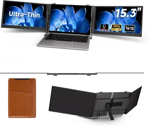 Miniatura 11 de Extensor de pantalla para laptop de 14" - Extensor de monitor IPS FHD 1080P de pantalla dual, monitor portátil para laptops de 13-17" con puerto