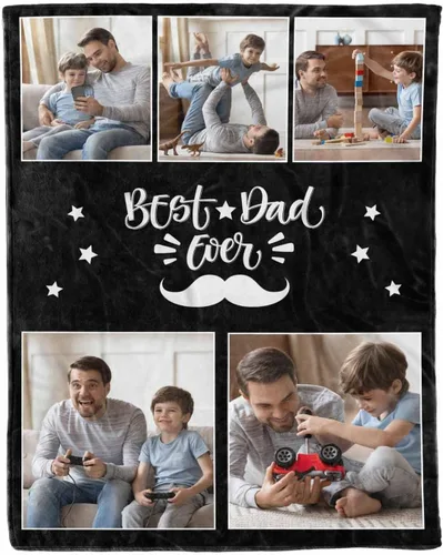 Miniatura 29 de D-Story Mantas para papá, manta de regalo personalizada de hija, manta para el Día del Padre, regalos para papá de parte de la hija, manta con fotos