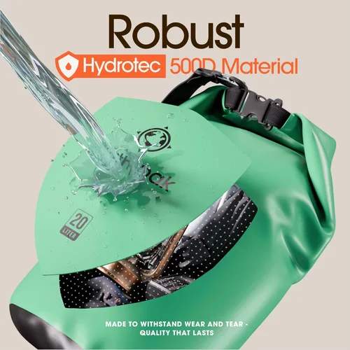 Miniatura 4 de Earth Pak Bolsa Seca Impermeable - Mochila Impermeable de Cierre Enrollable Superior Mantiene el Equipo Seco para Kayak con Funda Impermeable