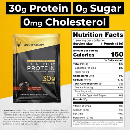 Miniatura 2 de Transformation Protein Super Blend Clara de huevo, péptidos de colágeno y proteínas vegetales 15 mil millones de probióticos UFC Enzimas