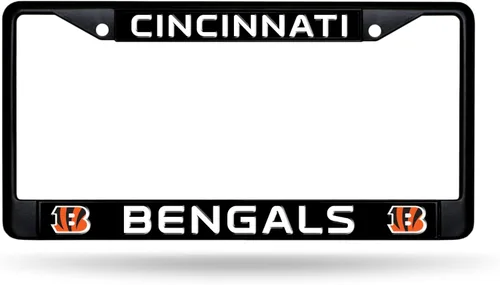 Miniatura 25 de Rico Industries Marco cromado negro primario de fútbol americano de la NFL con inserciones de plástico de 12" x 6" accesorio para automóvil/camión