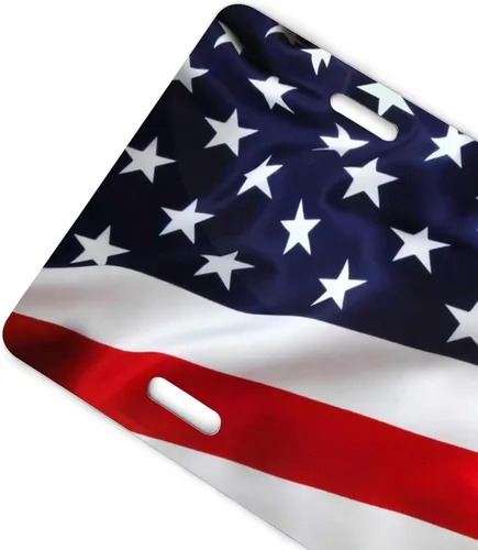 Miniatura 3 de Placa de matrícula de aluminio con bandera patriótica de Estados Unidos, divertida placa de metal para automóvil de 6 x 12 pulgadas, cubierta