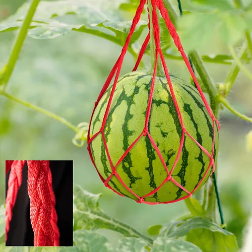 Miniatura 3 de Paquete de 10 hamacas de melón con redes de sandía, hamaca de melón para enrejado de redes de sandía resistentes, perfecta para cultivar melones Rojo