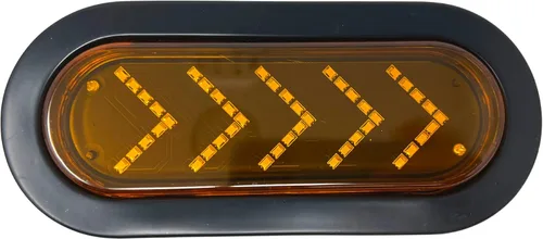 Miniatura 2 de Luz trasera de remolque de 6 pulgadas, color ámbar, 45 LED, secuencial, con flecha secuencial, para remolque, luces indicadoras de señal ovalada