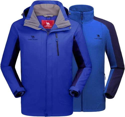 Miniatura 17 de CAMEL CROWN - Chaqueta de esquí para hombre 3 en 1, chaqueta de invierno impermeable para nieve, cortavientos, con capucha y forro polar cálido Gris
