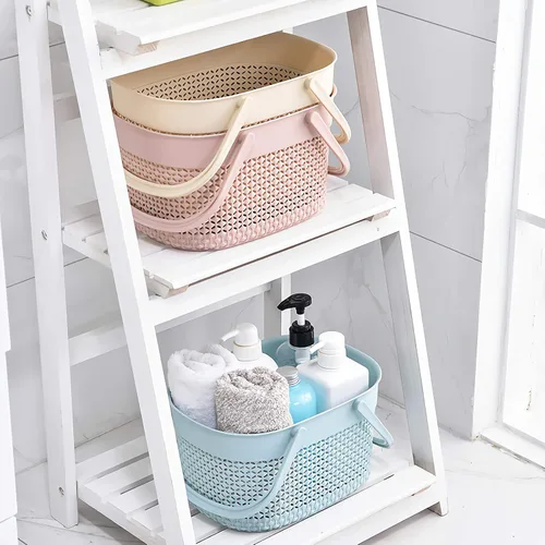 Miniatura 6 de rejomiik - Cesta portátil para ducha, organizador de plástico con asas, bolsa de aseo para baño, artículos esenciales para dormitorio universitario