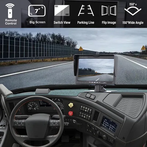 Miniatura 4 de Kit de monitor de cámara de respaldo, monitor HD 1080P de 7 pulgadas, cámara de visión trasera impermeable IP69 para camión, remolque, caja