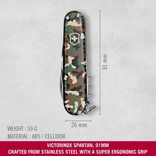 Miniatura 2 de Victorinox Spartan Navaja del Ejército Suizo, 12 Funciones, Navaja de Bolsillo Hecha en Suiza con Sacacorchos, Abrelatas y Destornillador