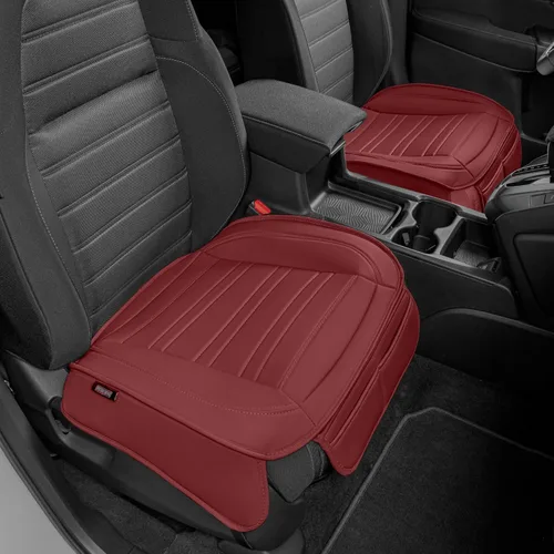Miniatura 11 de Motor Trend Fundas de asiento para autos, camiones, SUV, fundas de asiento acolchadas de piel sintética beige con bolsillos de almacenamiento, funda