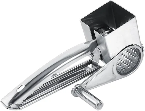 Miniatura 9 de Rallador de queso de acero inoxidable, manivela de mano, cortador de cocina multifuncional y herramienta de trituración, tambores ralladores
