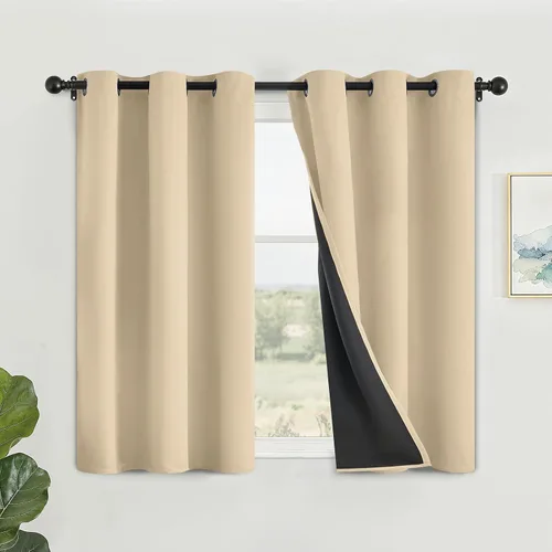 Miniatura 142 de SimpleHome - Cortinas opacas 100% para recámara, cortinas de ventana con ojales beige, con aislamiento térmico, cortinas de oscurecimiento