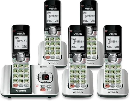 Miniatura 18 de Teléfono Vtech DECT 6.0 con identificador de llamadas / llamada en espera, plata / negro con 2 auriculares inalámbricos, Plateado 2 Teléfonos Plata