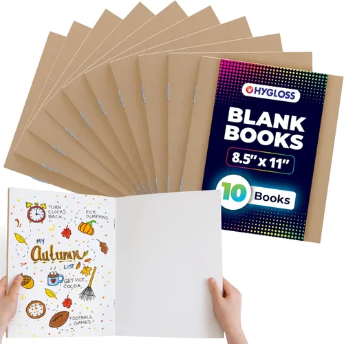 Miniatura 13 de Hygloss Libros en Blanco - Paquete de 10 unidades – 8.5" x 11" A4 Varios Colores – Libros en Blanco de Tapa Blanda para Niños para Escribir