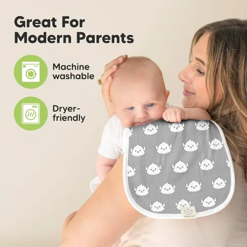 Miniatura 7 de Paños orgánicos para eructos para bebés niños y niñas - Paquete de 5 paños de algodón súper absorbentes para eructar para bebés, trapos suaves