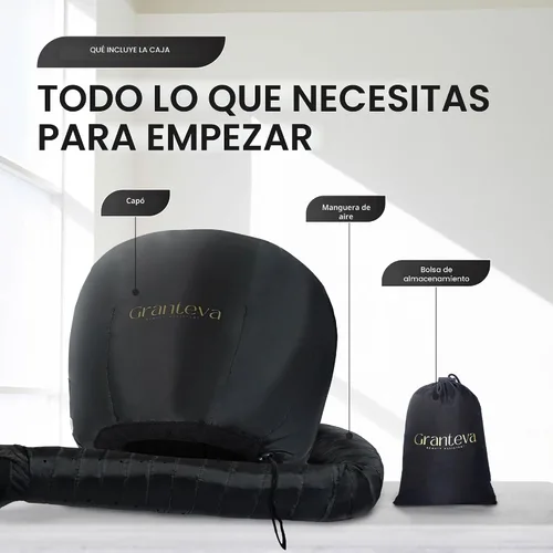 Miniatura 5 de Secador de pelo con capucha y diadema integrada que reduce el calor alrededor de las orejas y el cuello. Gorro difusor con capucha para rizos