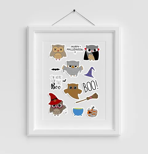 Miniatura 3 de Sellos y troqueles de búho de Halloween para hacer tarjetas, palabras abucheadas de murciélagos, troqueles de silicona transparente, troqueles