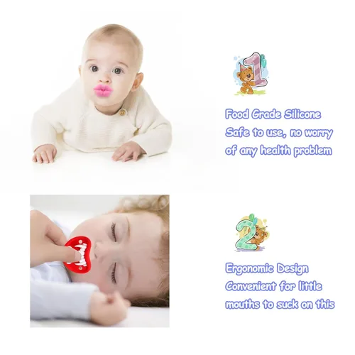Miniatura 5 de ROBBEAR Chupete divertido para bebé, lindo bigote Binkies, dientes grandes falsos Binky Bucktooth, chupetes de Halloween para bebés de 0 a 36 meses