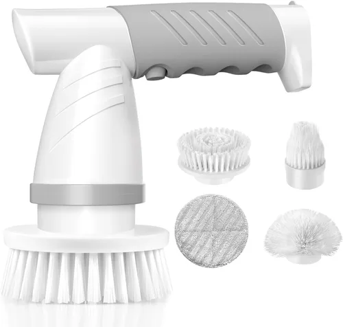 Cepillo Giratorio Eléctrico, Limpiador Eléctrico de Ducha para Baño para Limpiar Tina/Azulejo/Suelo/Fregadero/Ventana, Cepillo de Limpieza de
