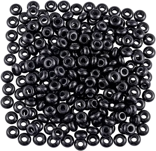Miniatura 8 de TUMBEELLUWA Rondelle - Cuentas de piedras preciosas naturales para la fabricación de joyas, cuentas sueltas de agujero grande, paquete de 15