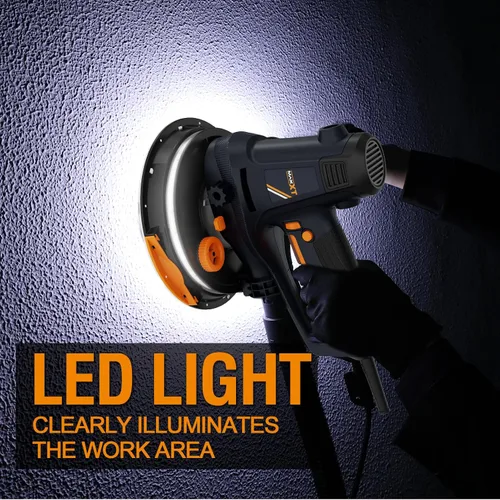 Miniatura 4 de Lijadora de yeso manual MAXXT de 810W, lijadora eléctrica para paredes, lijado grueso y fino, velocidad variable de 1500-2800RPM, almohadilla
