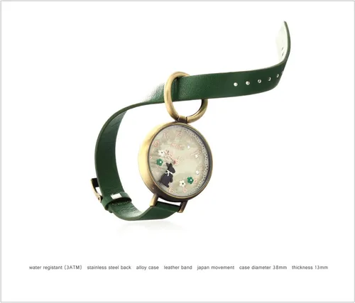 Miniatura 5 de DREAMING Q&P Lindos Bowknot Bunny Girls Teenagers' Relojes de pulsera, esfera de mariposa, correa de cuero caja dorada fq062, Moda