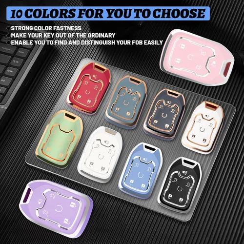 Miniatura 7 de XIYANG TRADE para funda de llavero GMC con llavero, funda de llave de TPU de protección completa compatible con GMC Chevy Silverado Suburban Tahoe